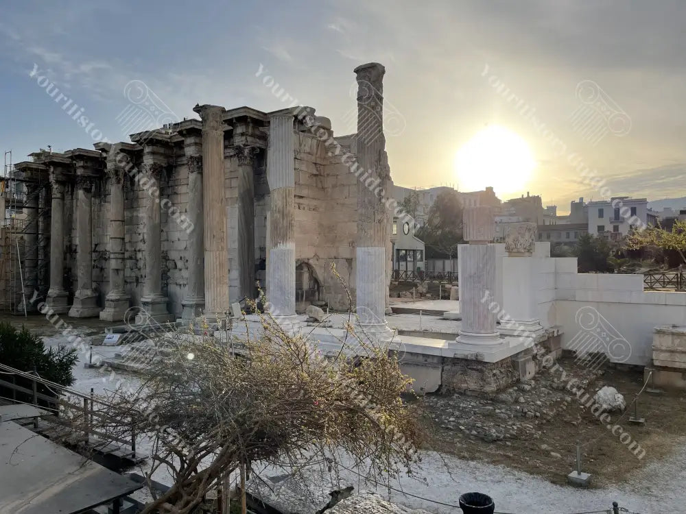 The entrance to Hadrian’s Library Athens History Photography