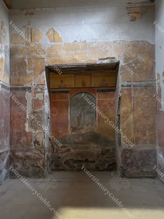 Frescoed wall at the caldarium of the Villa Poppea at Oplontis History Photography