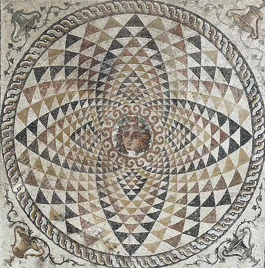 Mosaic with Dionysus from Corinth in Greece History Photography